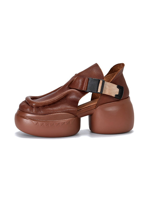 Closed-Toe Platform Shoes Sandals