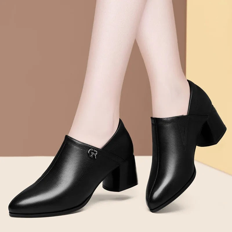 Botas Femininas Women Cute Sweet High Quality Square Heel Short Ankle Boots Lady Casual Street Winter Heel Shoes A790B