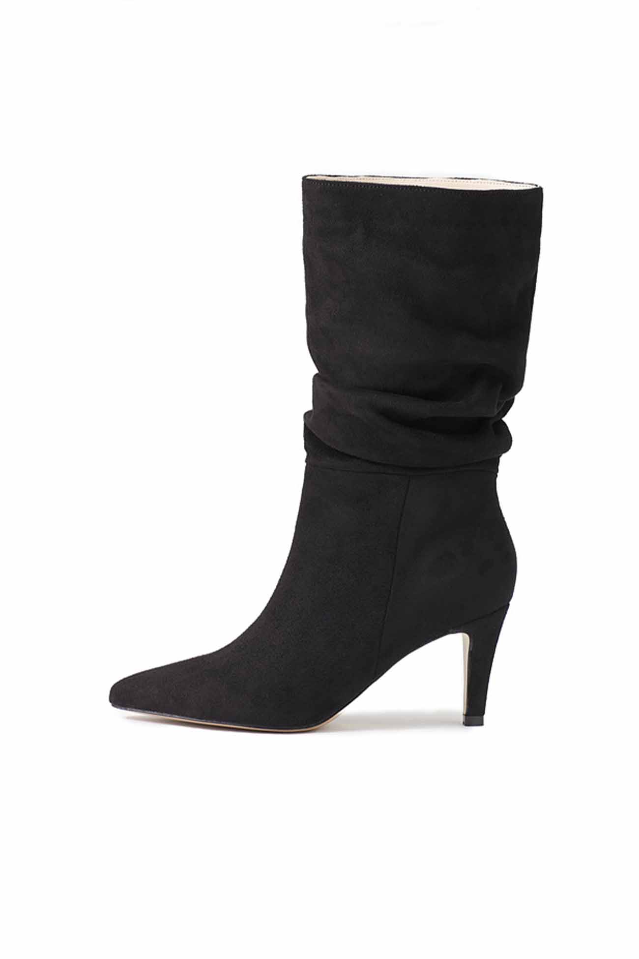 New Fashion Spring Outfit Suede Pointed Toe Pleated Stiletto Heels Ankle Boots