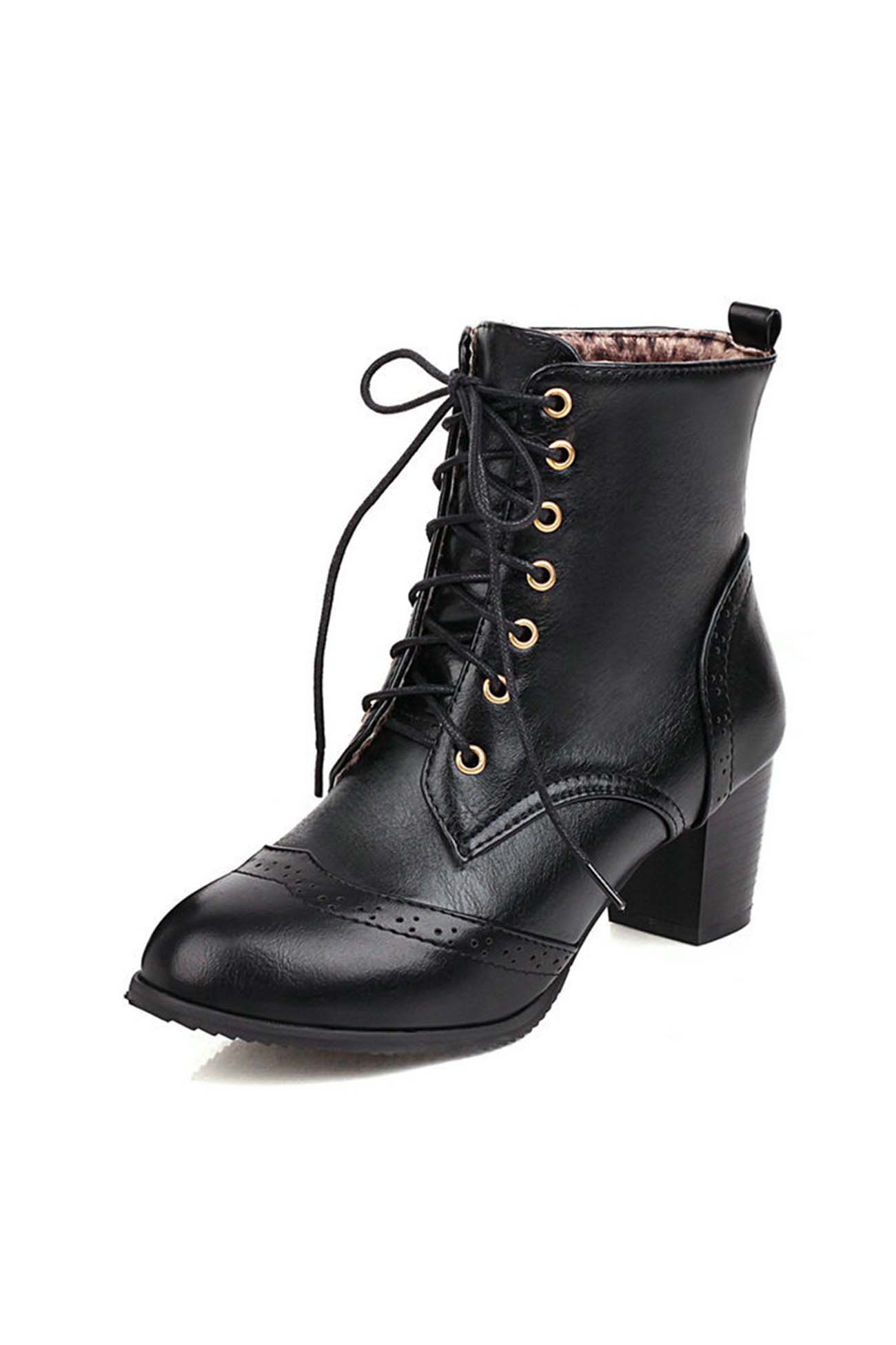 New Fashion Spring Outfit Pointed Toe Lace Up Cutout Ankle Boots