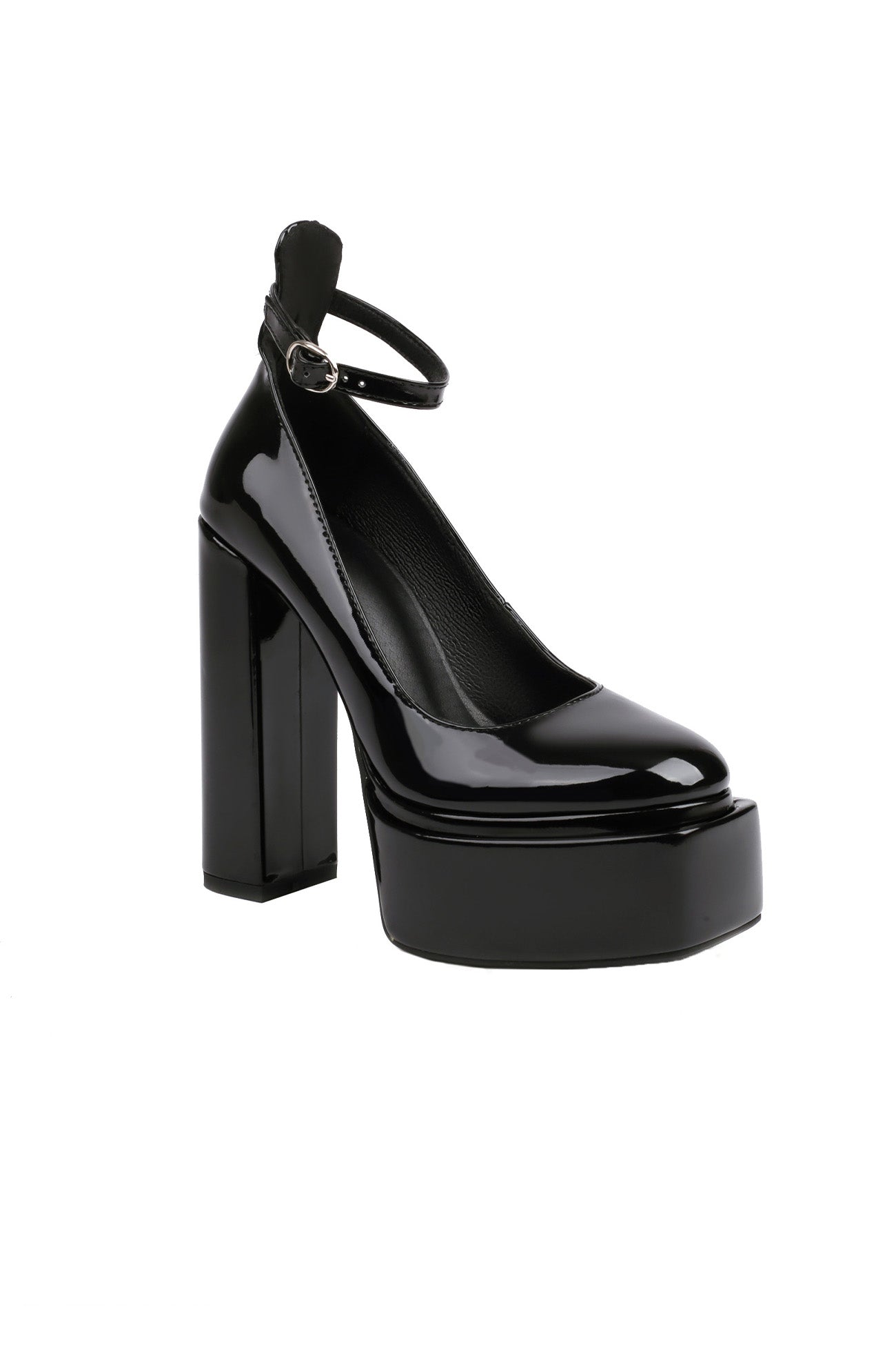 New Fashion Spring Outfit Ankle Strap Platform Chunky Heel Pumps