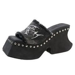 Fairy Grunge Platform Slide Sandals