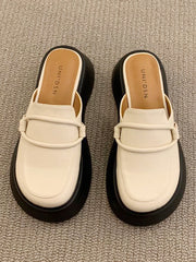 Round-Toe Loafers Platform Shoes Slippers&Mules