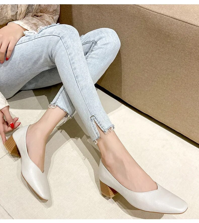 Bow Ballet High Heels Shoes Woman Basic Pumps Fashion  Round Bow Work Shoe Fashion Party Women Shoes Pump zapatos de mujer