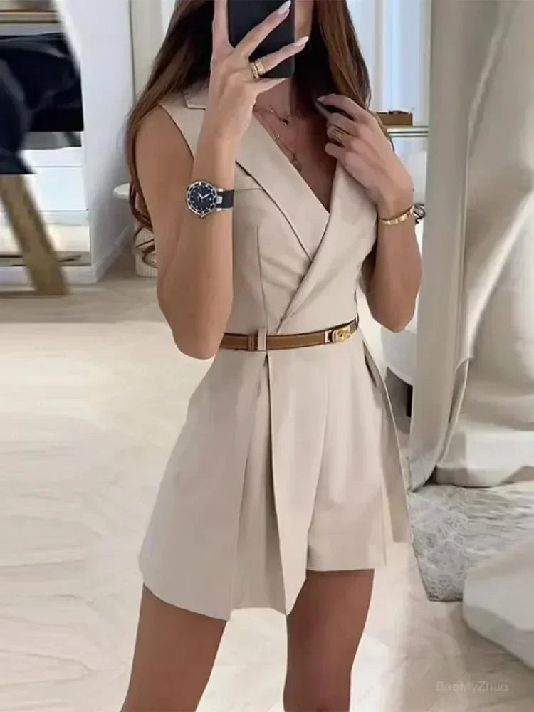 Louiseâ„?| Short elegant sleeveless jumpsuit