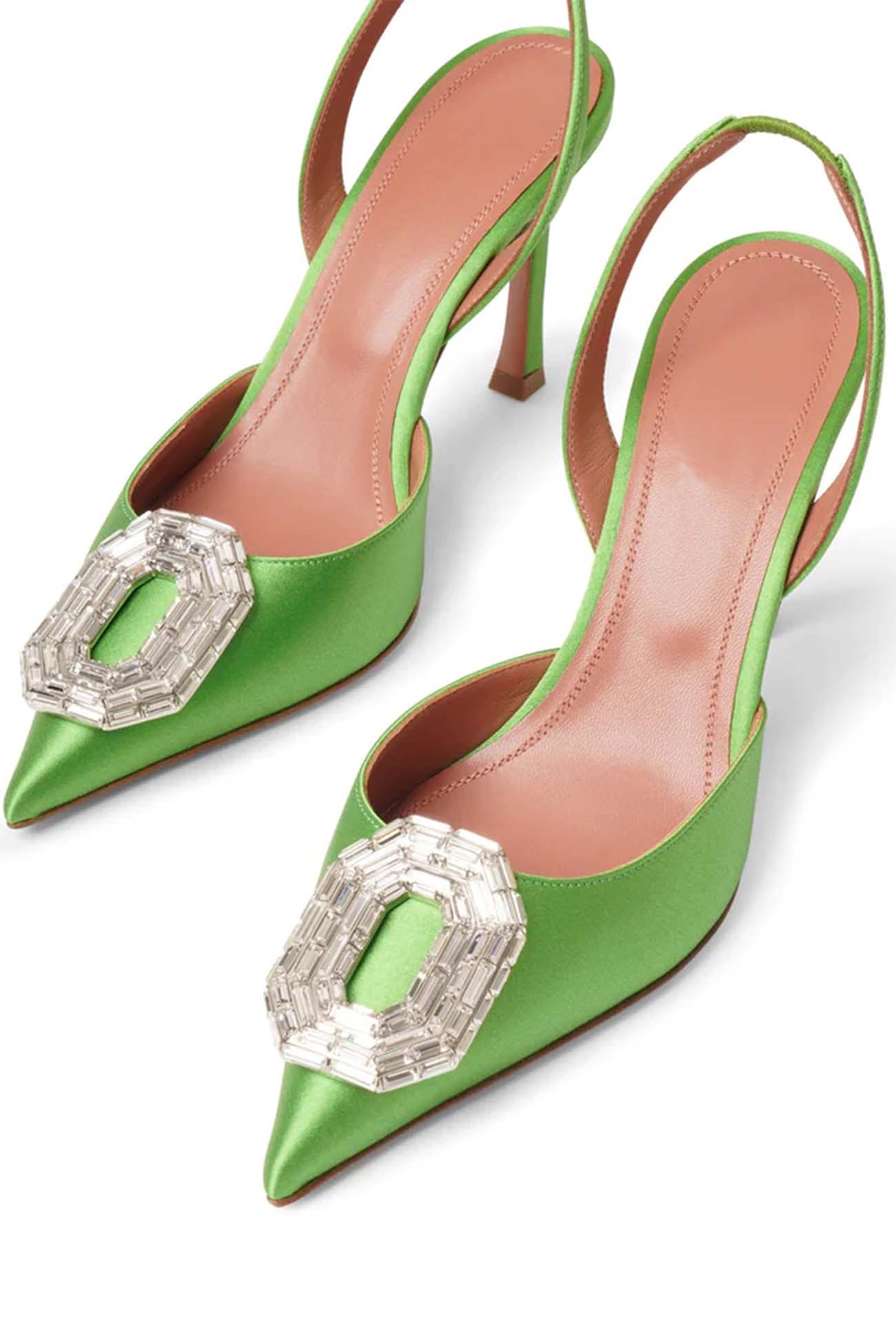 New Fashion Spring Outfit Oval Rhinestone Pointed Toe Heels