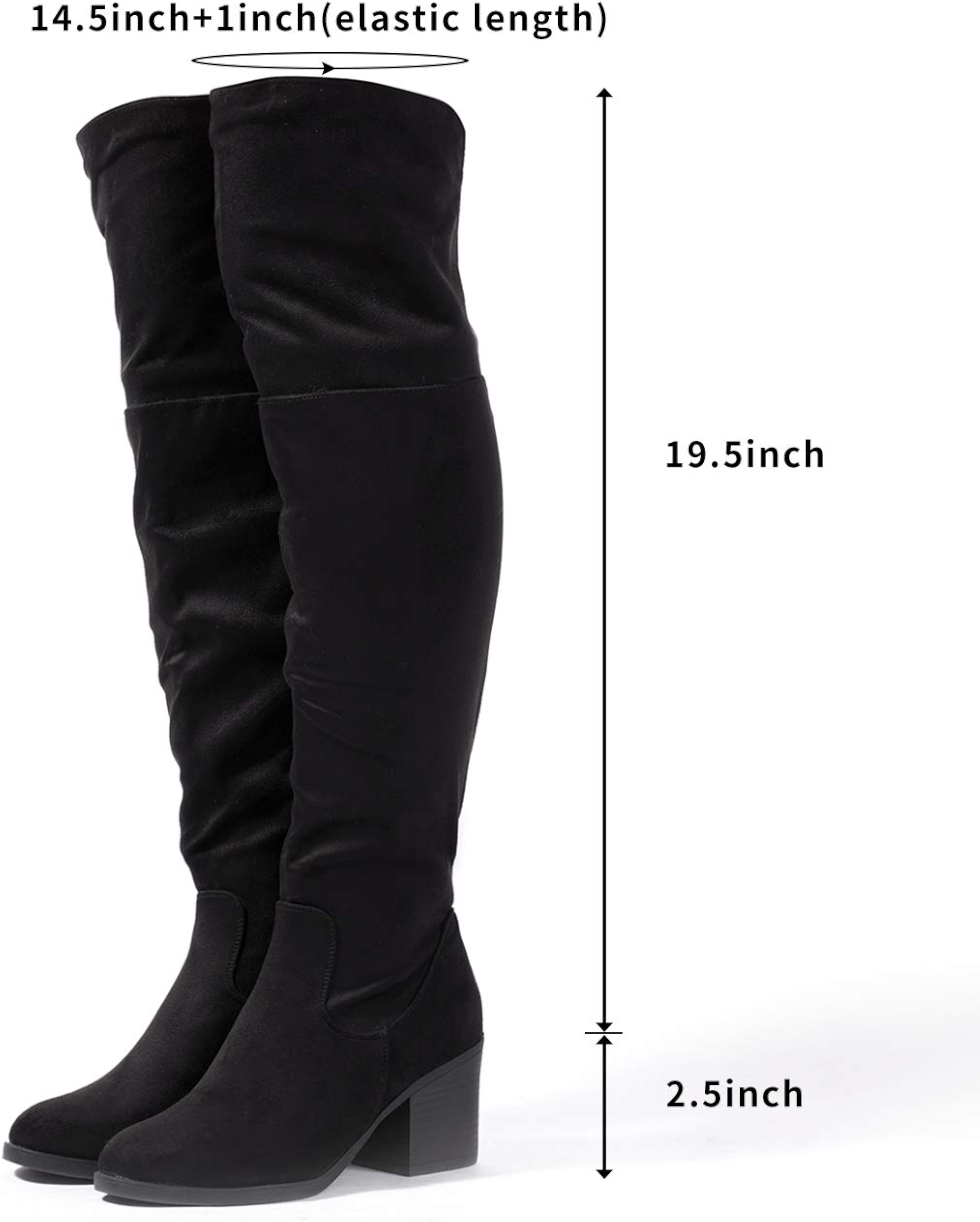 Chestnut Brown Stacked Zippered Over the Knee Boots