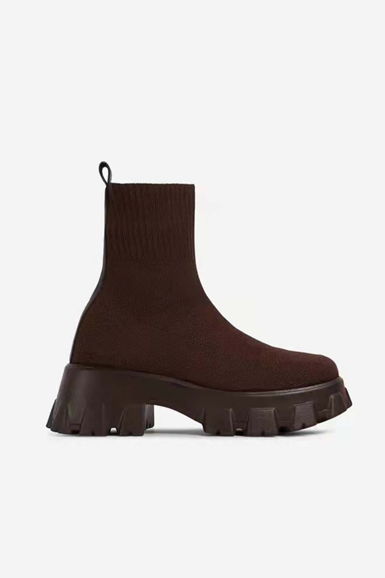 New Fashion Spring Outfit Knit Platform Sock Ankle Boots