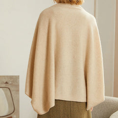 Luxury Open Front 3/4 Sleeve Oversized Cashmere Cocoon Cardigan