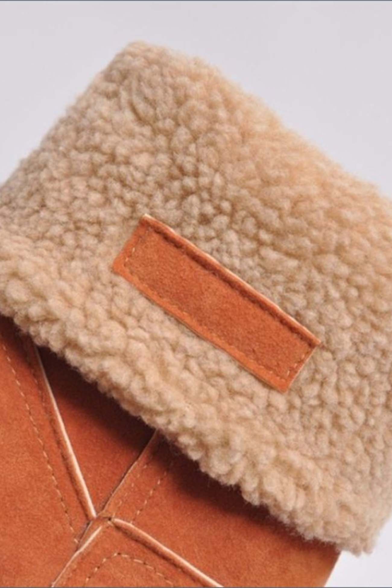 New Fashion Spring Outfit Furry Solid Chunky Ankle Boots