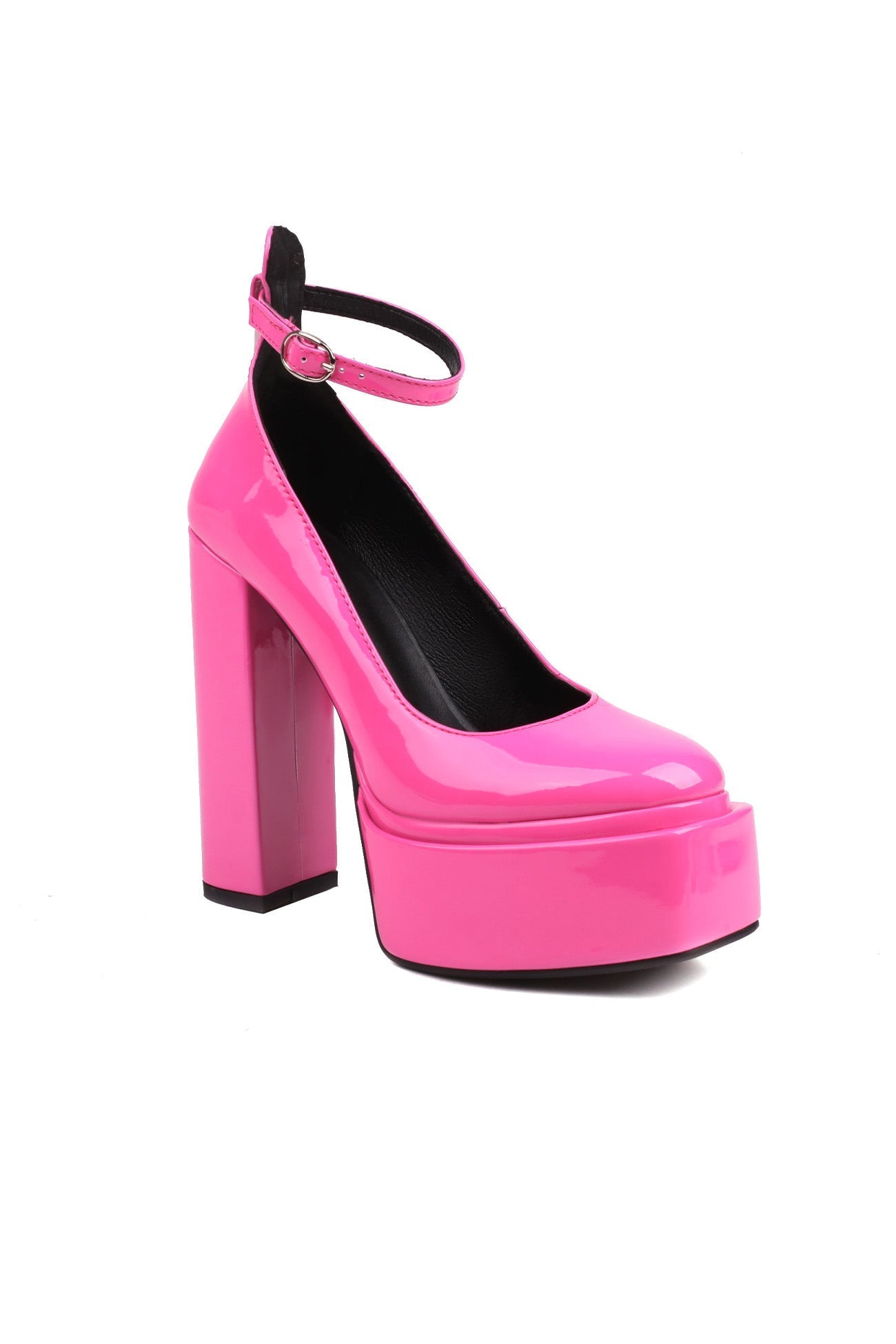 New Fashion Spring Outfit Ankle Strap Platform Chunky Heel Pumps