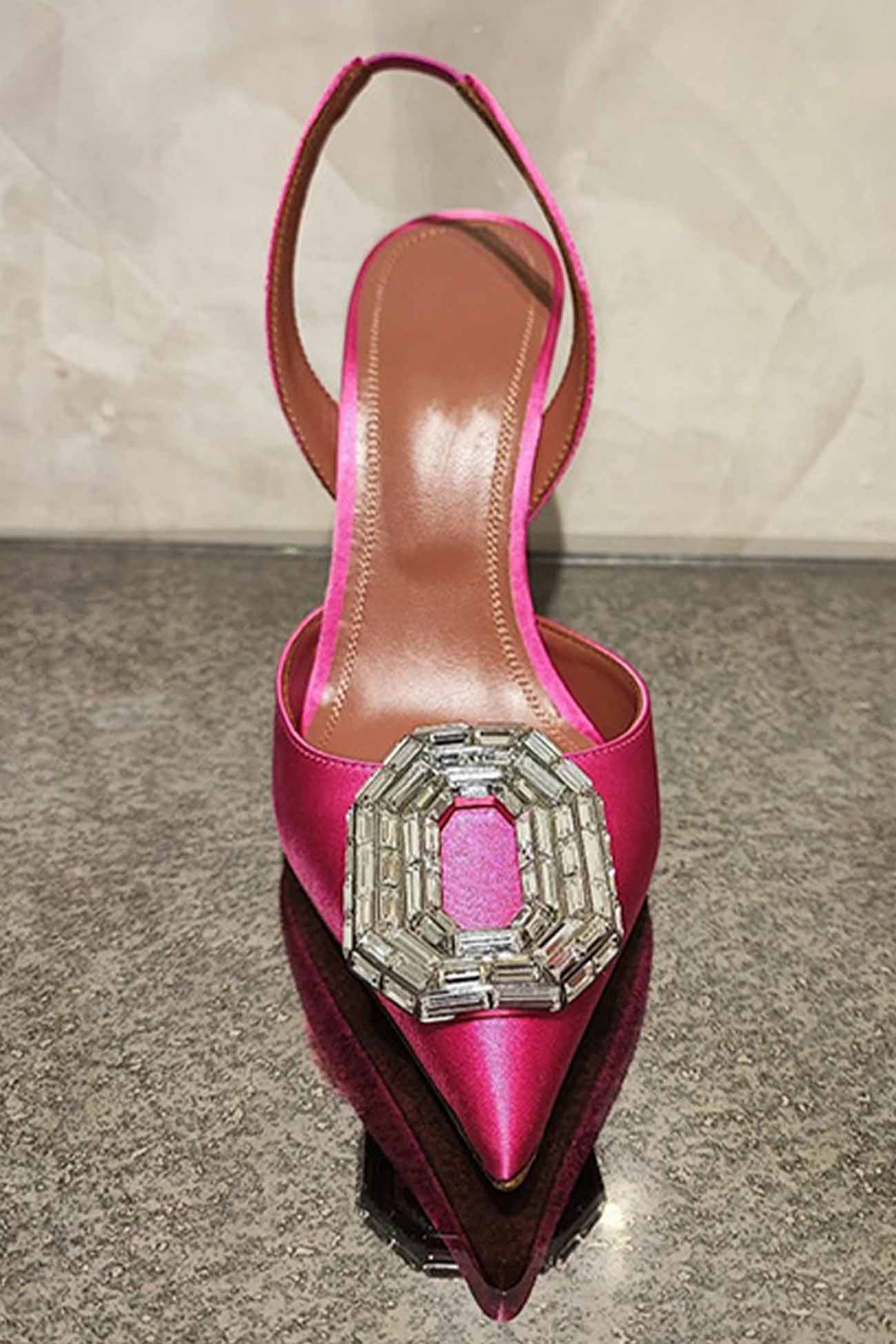 New Fashion Spring Outfit Oval Rhinestone Pointed Toe Heels