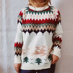 Sparkly Lurex Nordic Fair Isle Eyelash Christmas Pullover Sweater