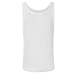 Tasteful Solid Color Sheer Knit Scoop Neck Sleeveless Men Sweater Vest