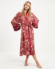 Galilea Satin Printed Kimono Robe