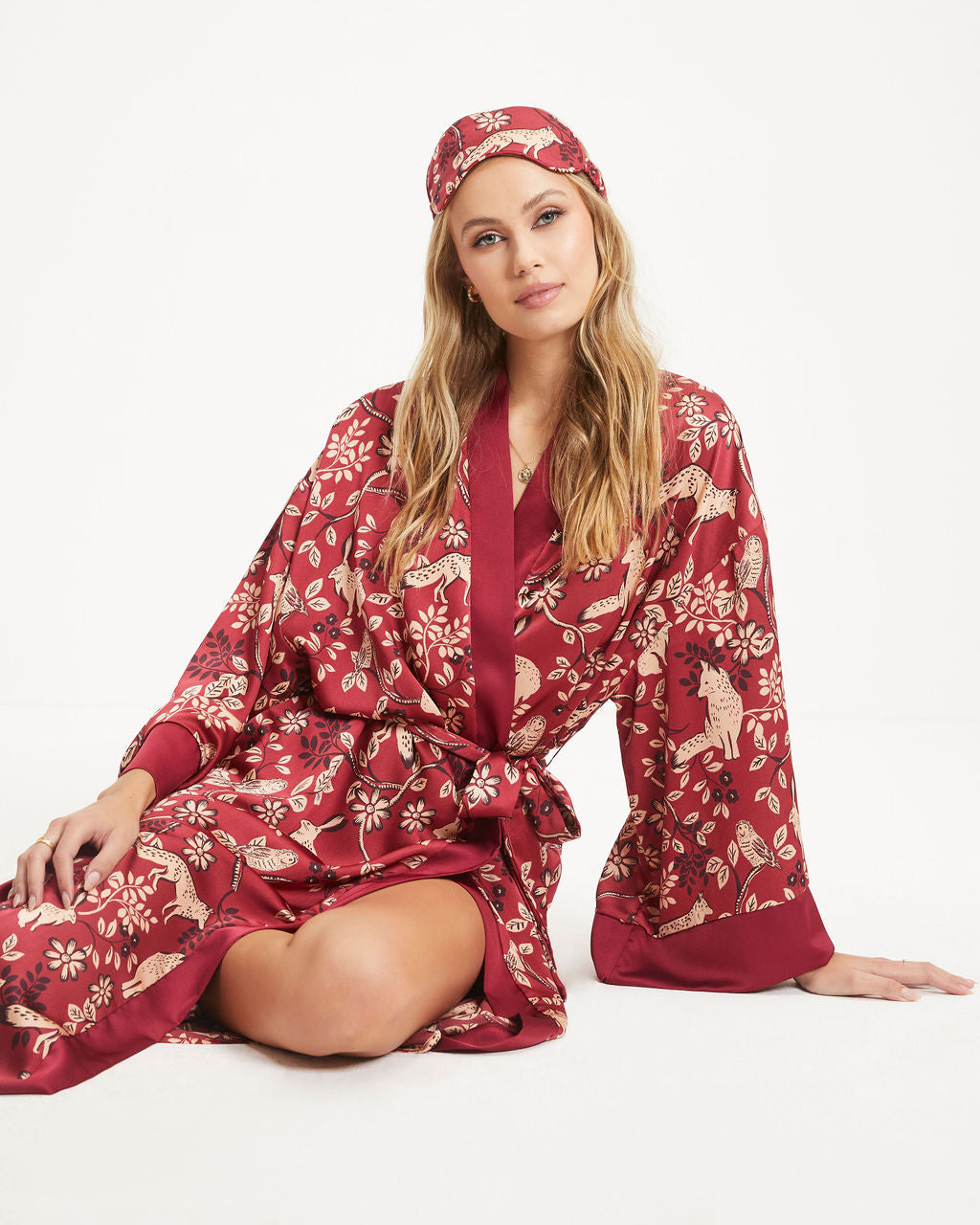 Galilea Satin Printed Sleep Mask And Scrunchie Set