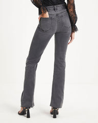 Harlow High Rise Stretch Distressed Wide Leg Jeans - Charcoal