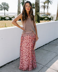 Featherweight Mix Print Floral Maxi Skirt