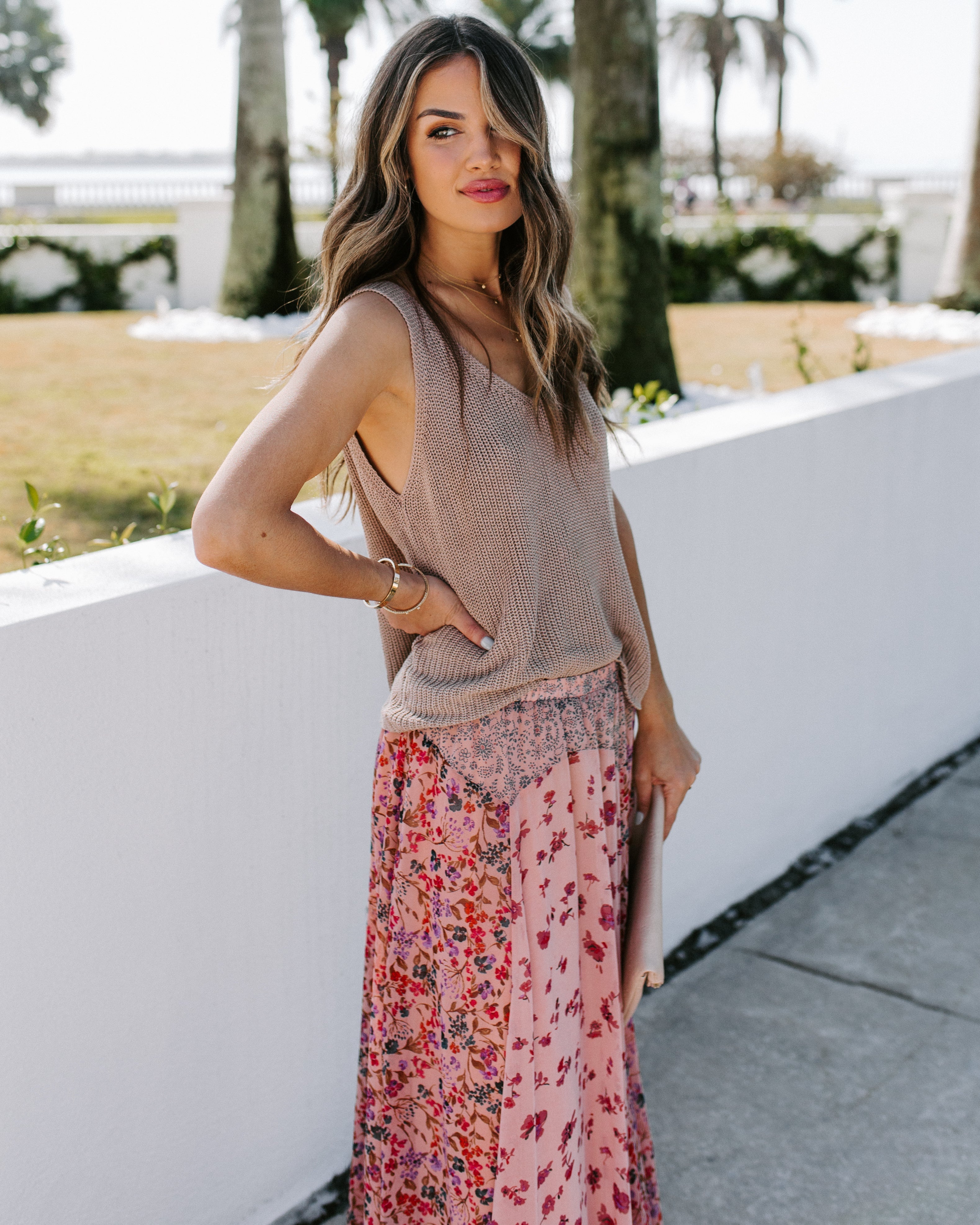 Featherweight Mix Print Floral Maxi Skirt