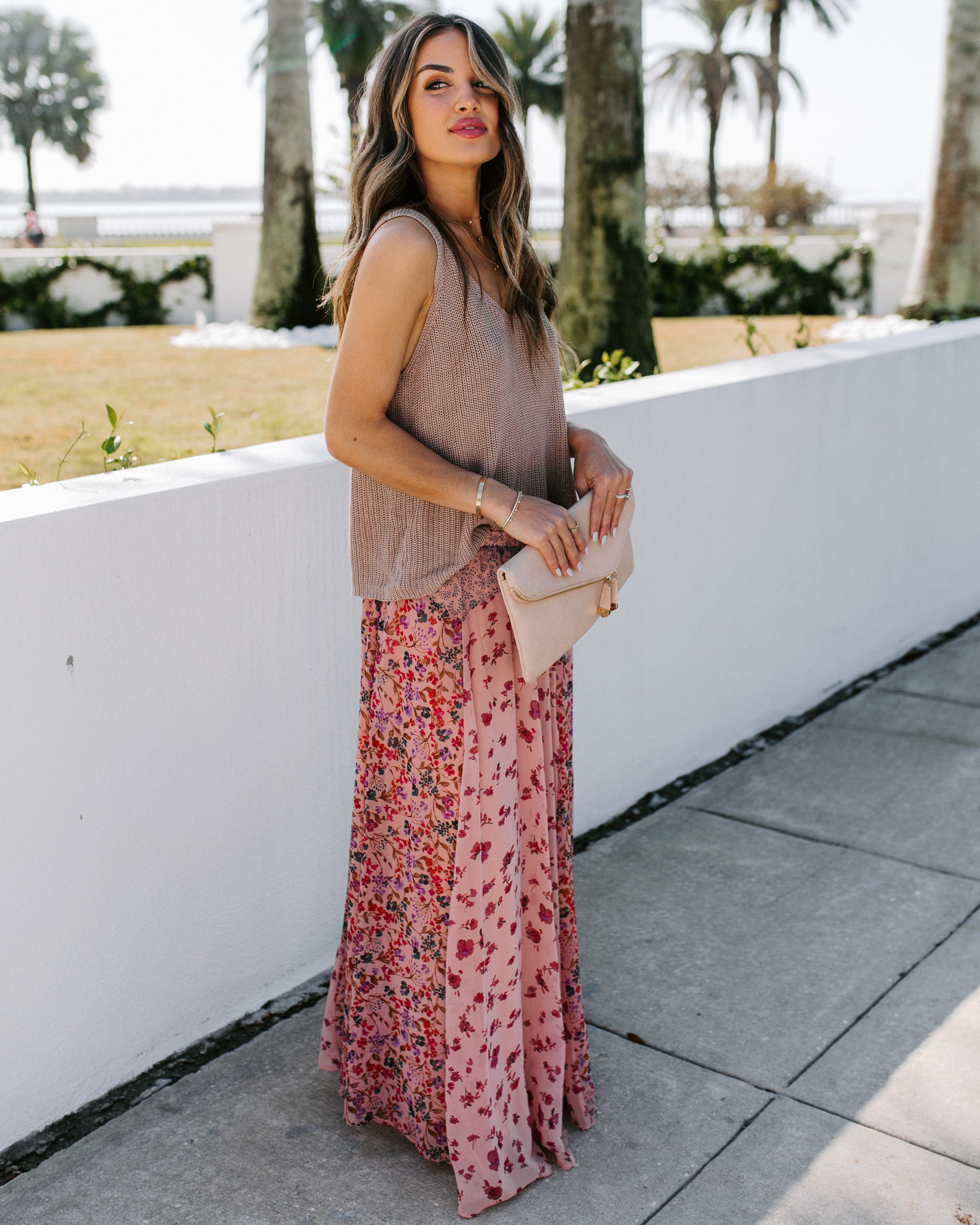 Featherweight Mix Print Floral Maxi Skirt