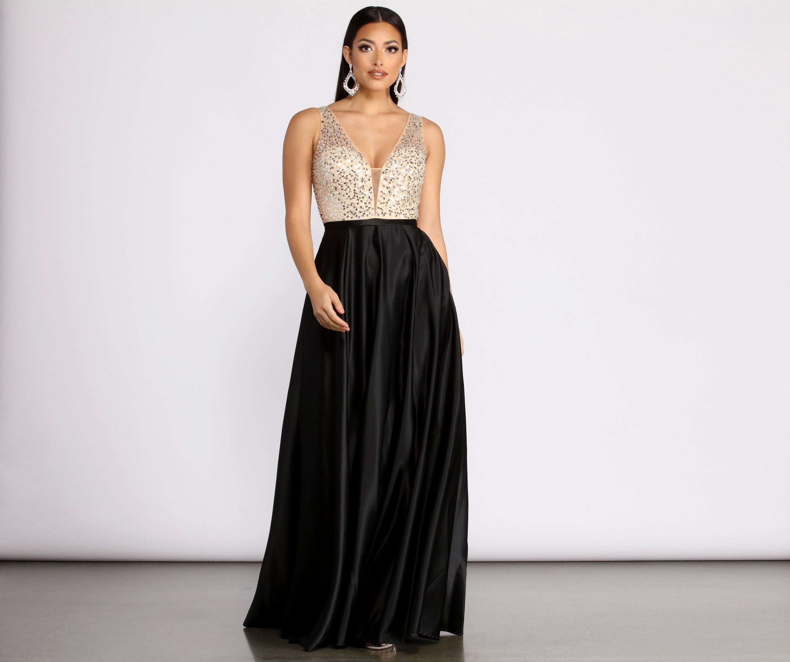 Adina Sequin and Satin Ball Gown