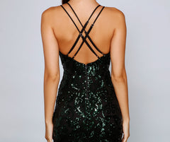 Adora Formal Sequin Midi Dress