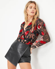 Against All Odds Floral Burnout Velvet Bodysuit