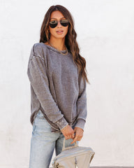 Al Fresco Cotton Blend Knit Pullover - Grey