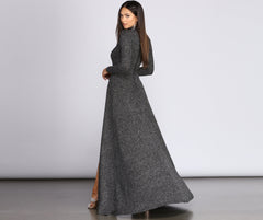 Alessandra Formal High Slit Glitter Dress