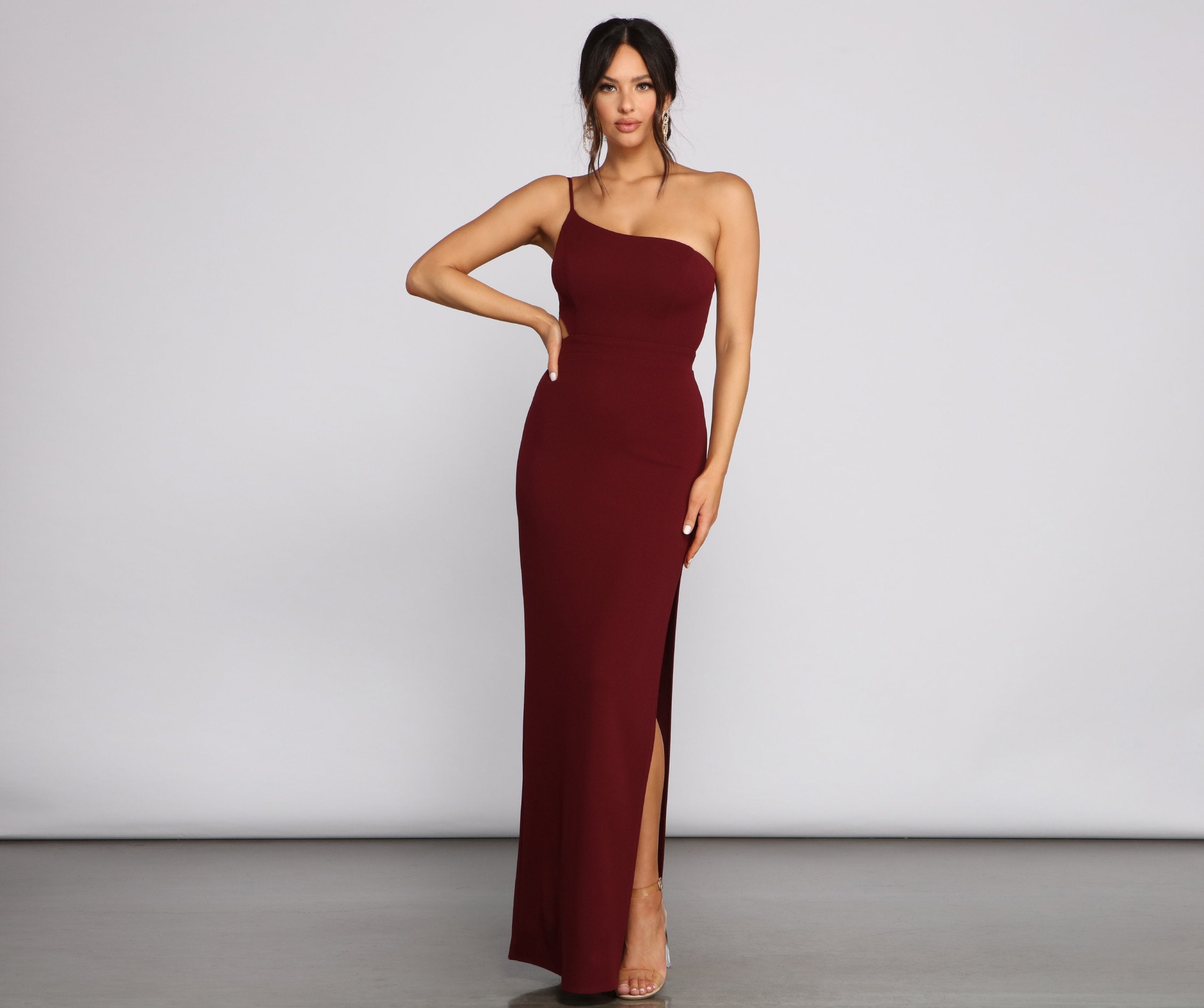 Alice Formal One Shoulder Crepe Dress