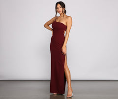 Alice Formal One Shoulder Crepe Dress