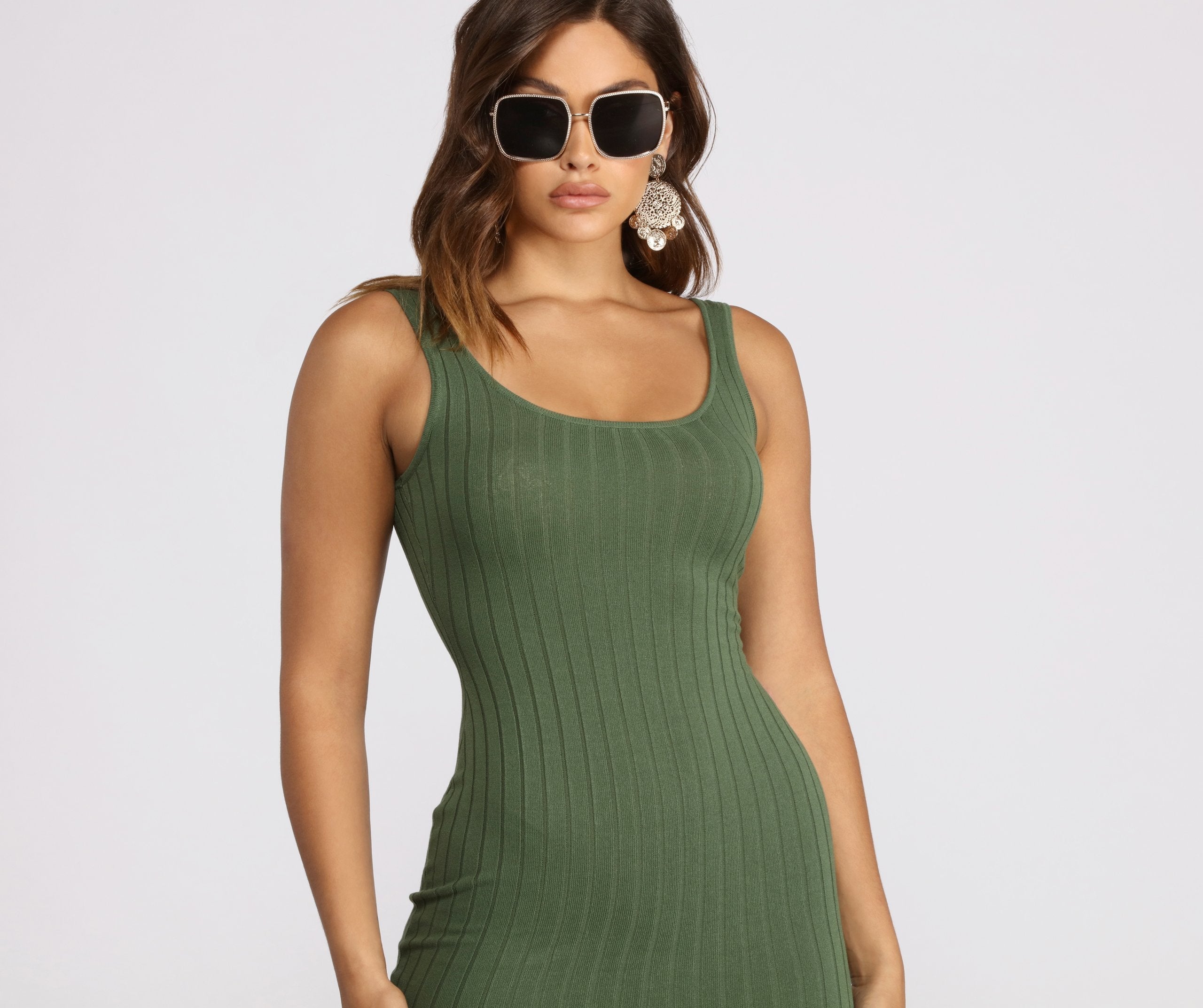 Allure Them All Scoop Neck Tank Midi Dress