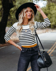 Ambrose Striped Scalloped Knit Top