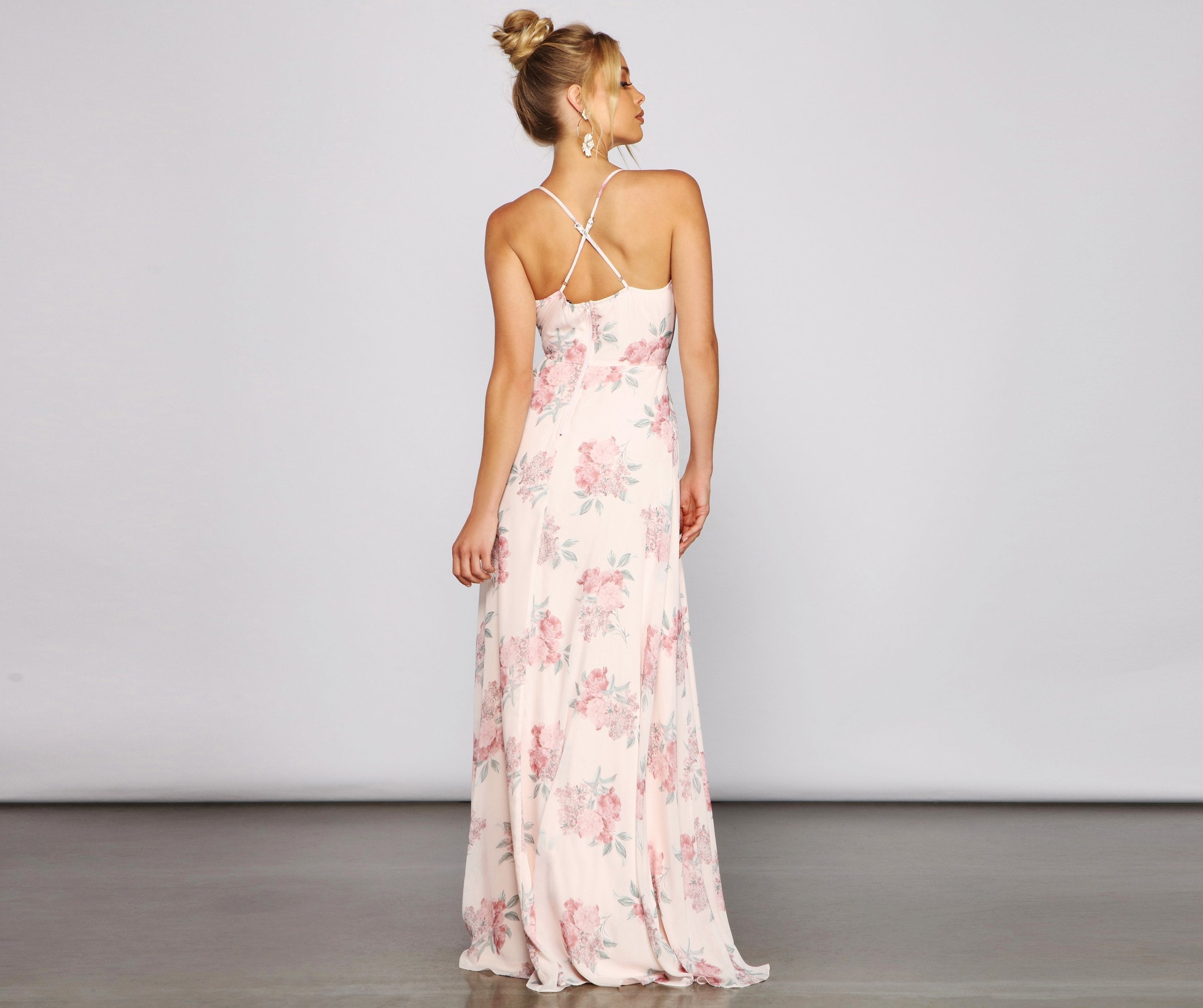 Anna Floral Chiffon A-Line Dress