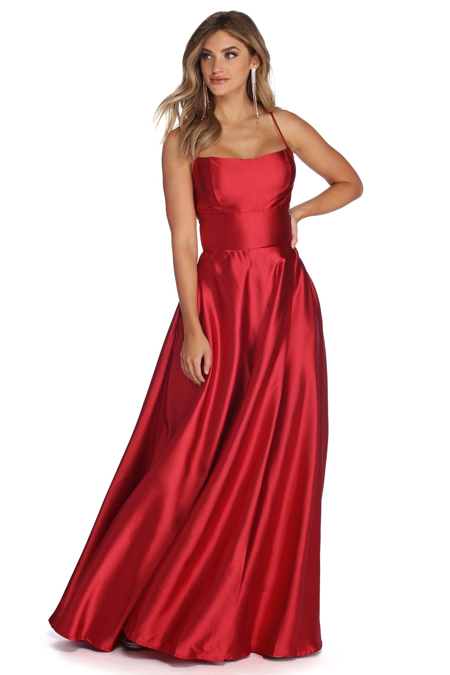 Anne Formal Lattice Satin Dress