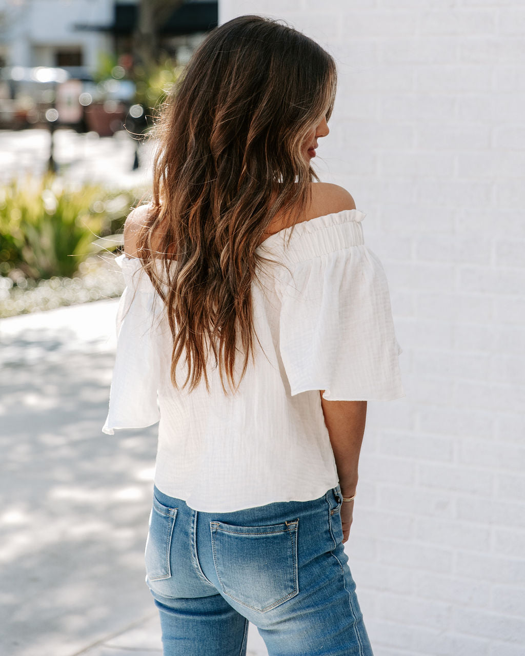 Ariana Cotton Square Neck Top - Off White