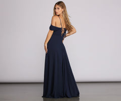 Arianne Lattice Back Chiffon Gown