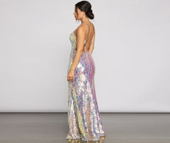 Ariel Formal Iridescent Sequin Dress