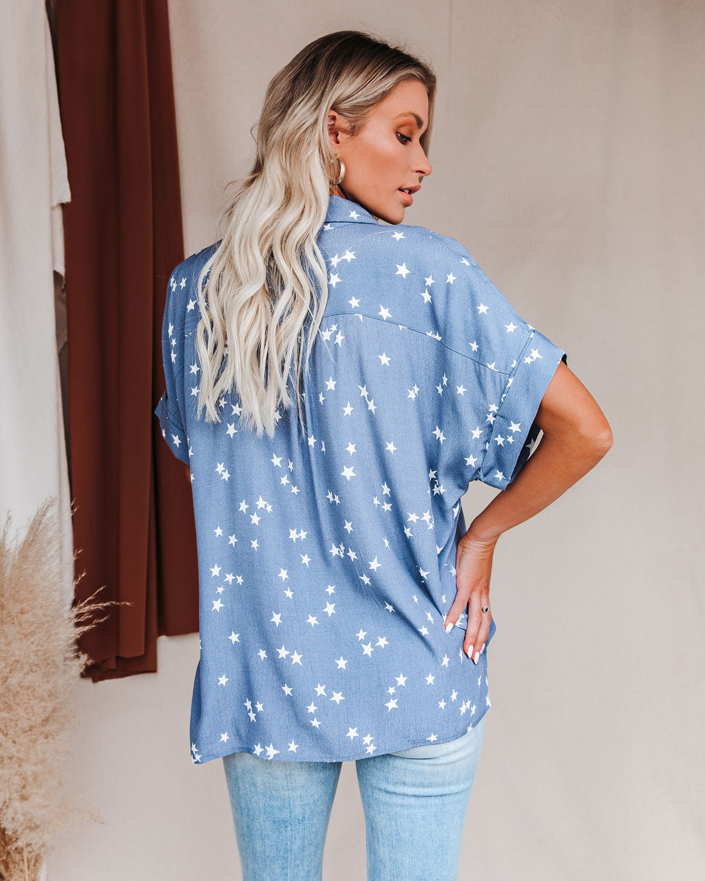 Aries Printed Button Down Top