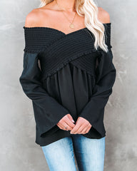 Ascension Smocked Off The Shoulder Top - Deep Sea