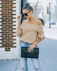 Ashby Off The Shoulder Knit Top - Maple