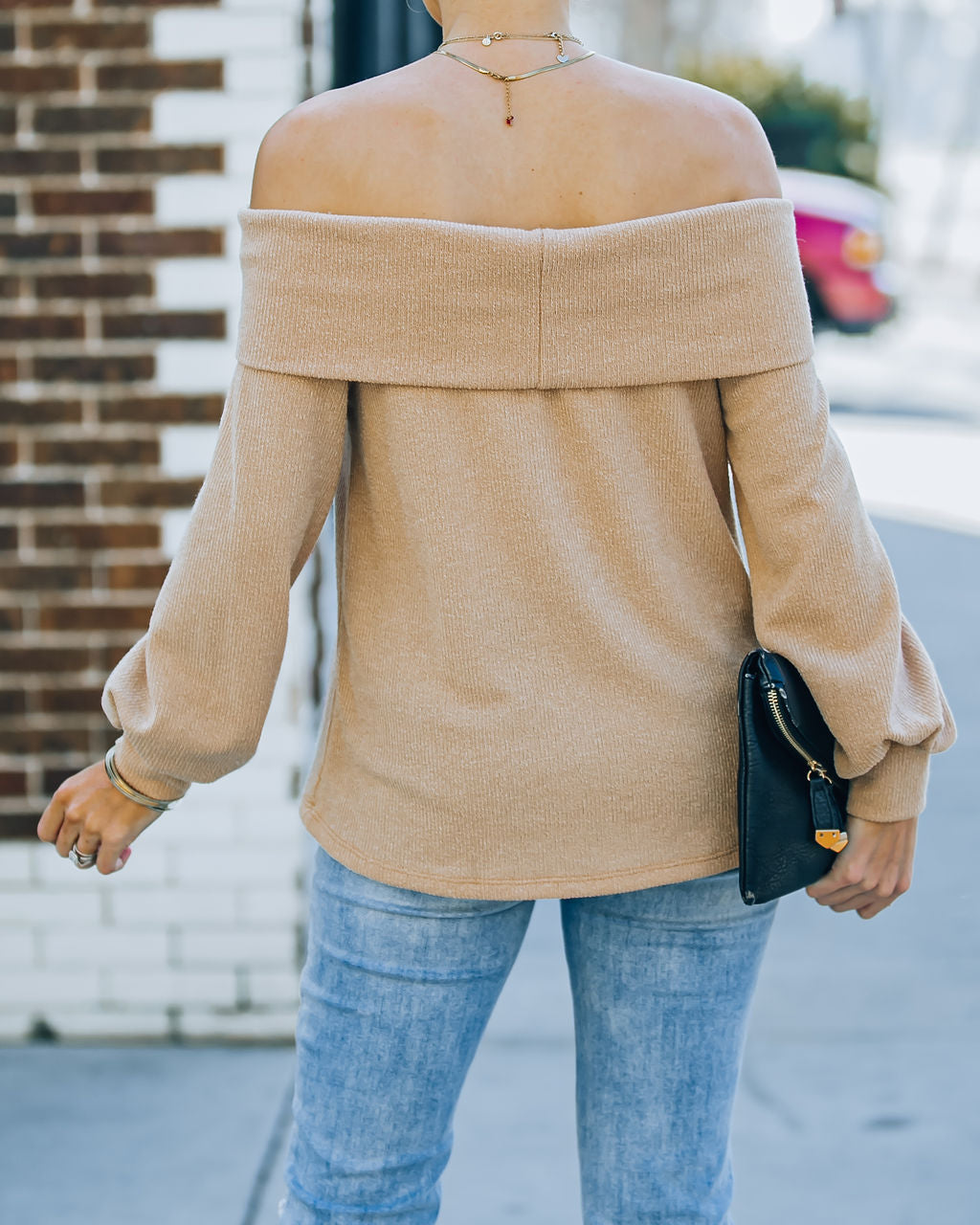 Ashby Off The Shoulder Knit Top - Maple