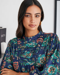 Auden Floral Pintuck Blouse