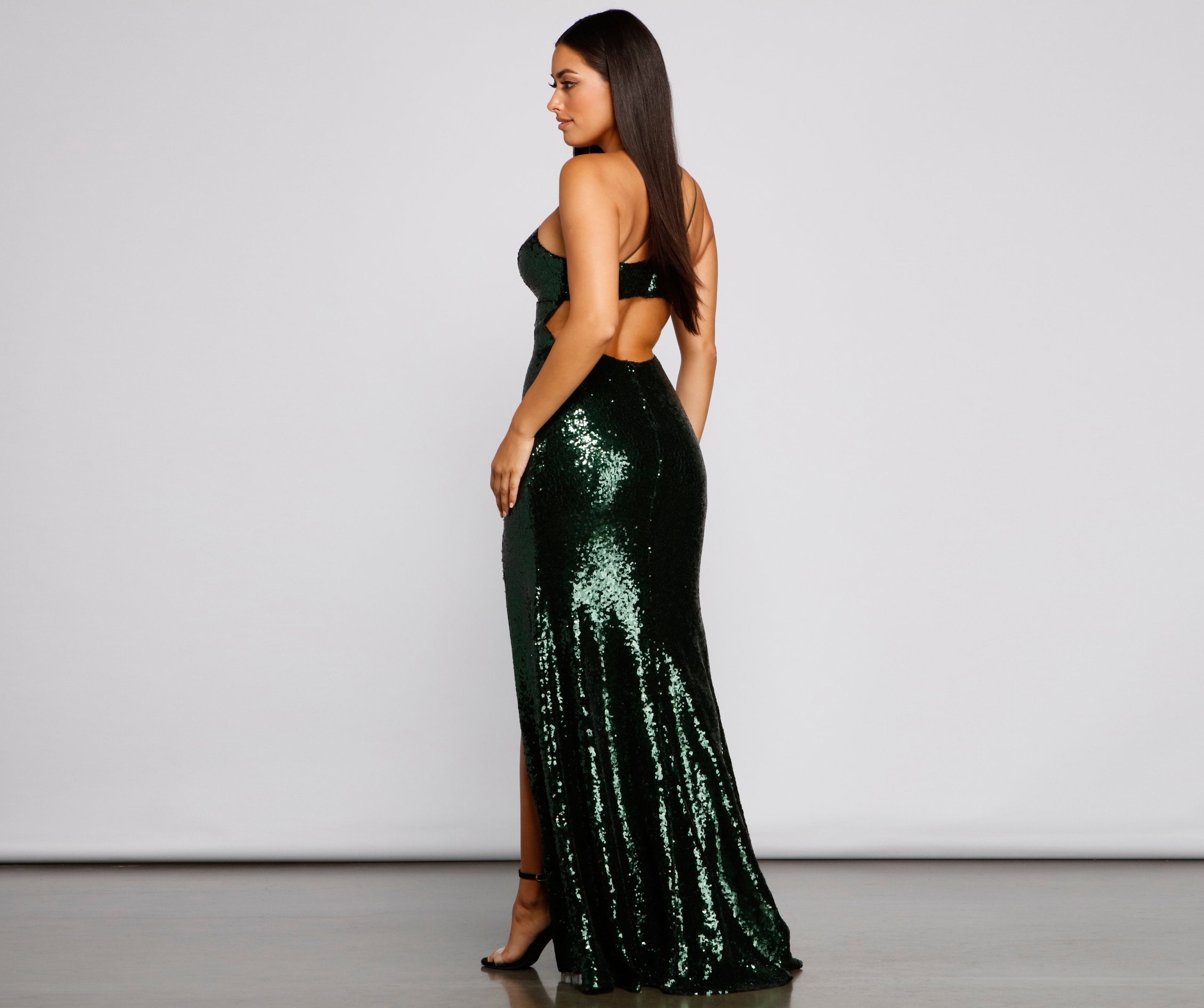 Autumn Sequin Mesh Mermaid Dress