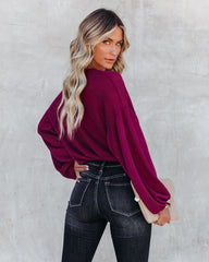 Awaken Autumn Knit Drape Top - Berry