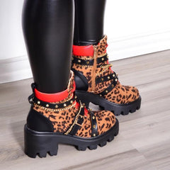 Chunky Buckle Rivet Lightweight Boots