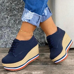 Lace Up Wedges Espadrille Stacked Platform Sandals