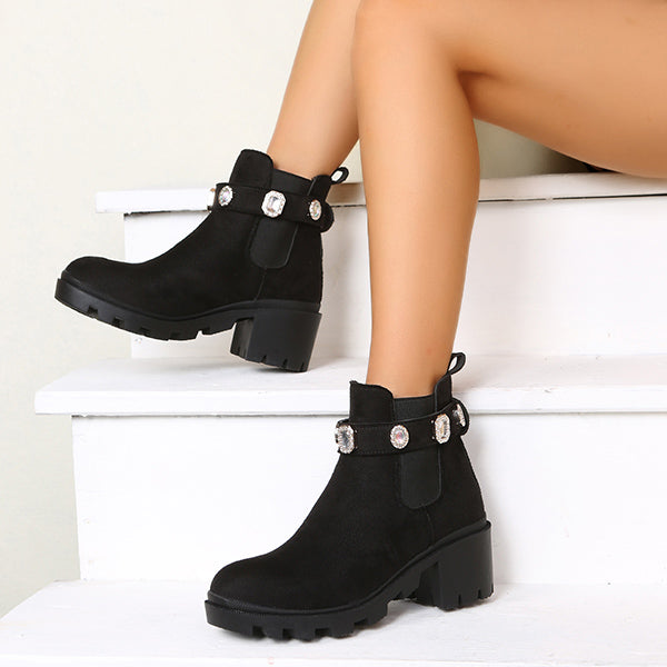 Chunky Platform Heel Chelsea Ankle Boots Lug Sole Booties