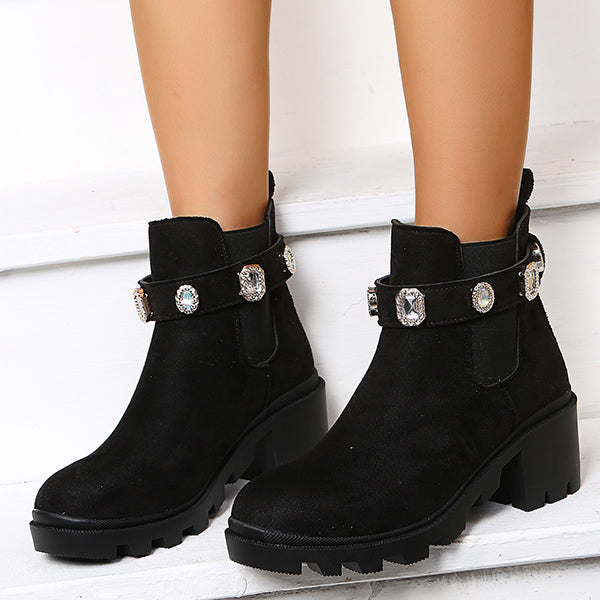 Chunky Platform Heel Chelsea Ankle Boots Lug Sole Booties