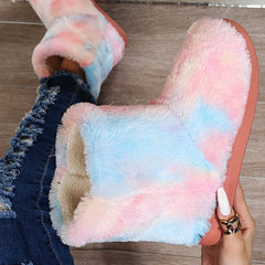 Furry Warm Snow Boots Winter Ankle Boot Flat Indoor Shoes